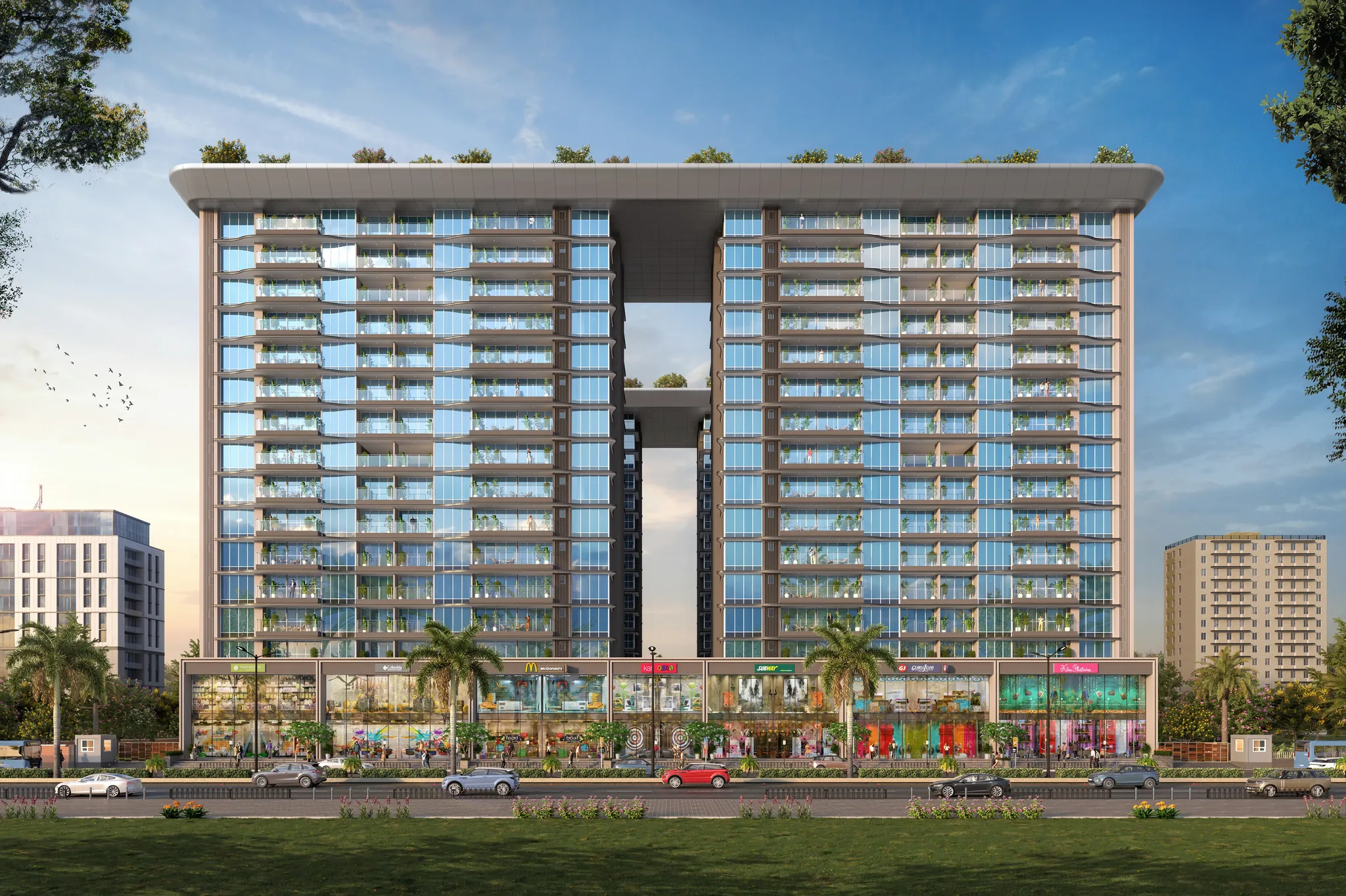 Sec-2 Kharghar Architectural Elevation — 4 Towers G+14